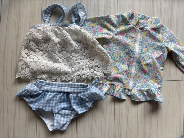 女の子 水着3点セット 90サイズ