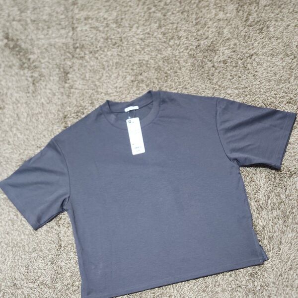 GU ドライワイドTシャツ 5分袖 グレー