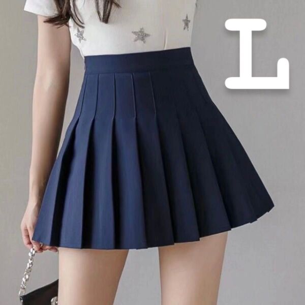プリーツスカート スカート スクールスカート Aライン オルチャン イベント 制服 デート 韓国 インナー付き L ミニスカート