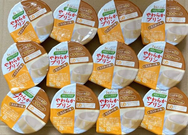 ハウス食品 やさしくラクケア やわらかプリン カスタード 63g 12個