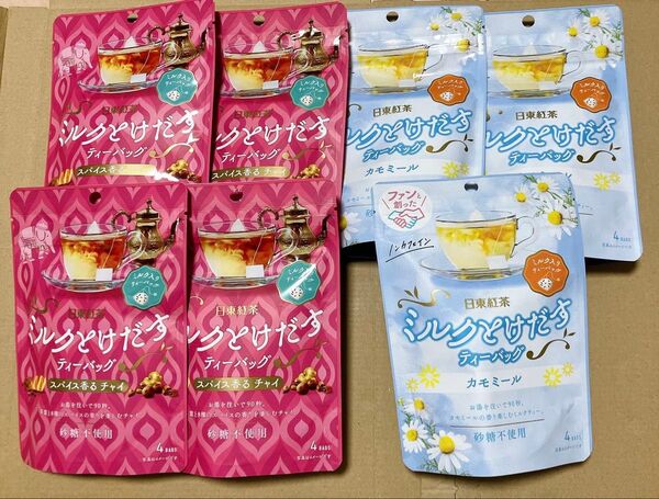 三井農林日東紅茶ミルクとけだすティーバッグ 4バッグ入カモミール3袋、チャイ4袋