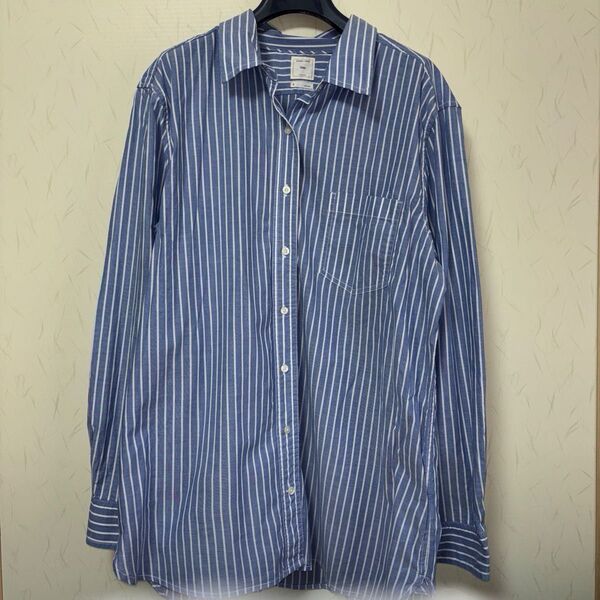 Gap 長袖シャツ M 青と白のストライプ