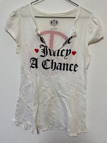 Juicy Couture Tシャツ Mサイズ オフホワイト フリル