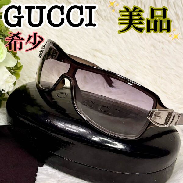 【希少】【美品】GUCCI グッチ メタルベルト シールドサングラス グラマラスアイウェア