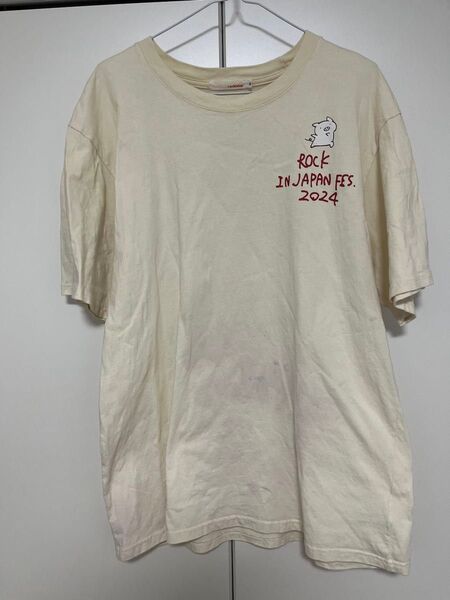 ROCK IN JAPAN ロッキン 2024 Tシャツ フェス 限定 XL 夏服 ストリート 古着 白 ホワイト 半袖Tシャツ
