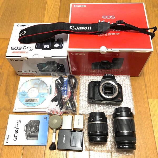 美品 Canon EOS Kiss X3 ダブルズームキット デジタル一眼レフカメラ