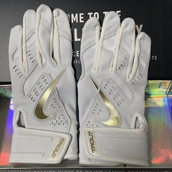 NIKE Trout Elite ホワイト ゴールド Mサイズ バッティンググローブ ★ ナイキ トラウト エリート ミズノ