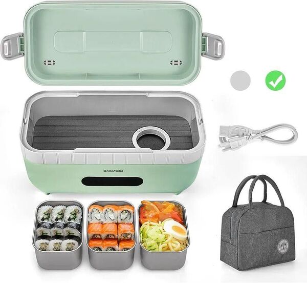 保冷保温 ランチボックス ヒーター クール 弁当箱 グリーン 冷蔵 あったかい