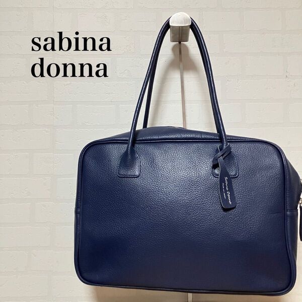 sabina donna サビーナドンナ ボストンバッグ ネイビー 日本製 トートバッグ ビジネスバッグ 通勤 通学 A4対応