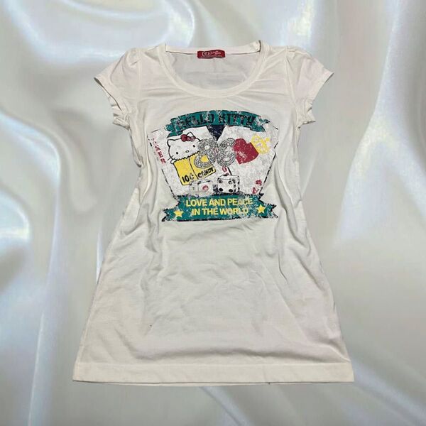y2k 平成 00s ハローキティ 半袖Tシャツ 2008 日本限定 サンリオ sanrio hello kitty