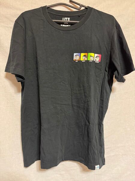 UNIQLO ドラえもん Tシャツ ブラック 黒コラボ コットン100% L 半袖Tシャツ