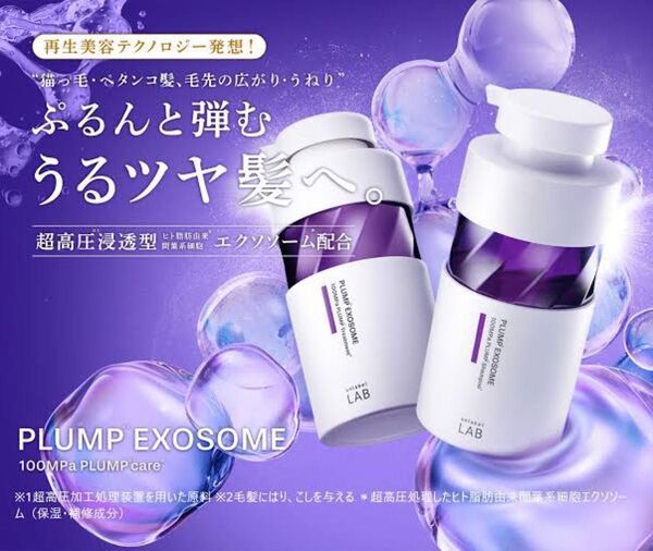 アンレーベル ラボ プランプケア シャンプー &トリートメント 各400mL 集中美容液 エクソソーム配合 猫毛 ペタンク髪