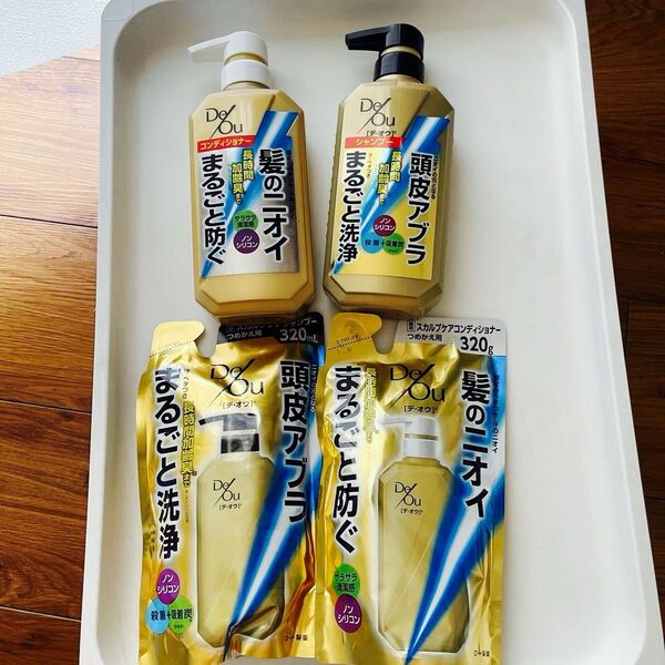 ロート製薬 DeOu シャンプー・コンディショナーセット 本体 各400ml・詰め替え 各320ml 計4本セット 医薬部外品