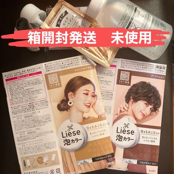 箱開封発送 リーゼ 泡カラー Liese 黒髪用ヘアカラー マシュマロブラウン、ダークショコラ