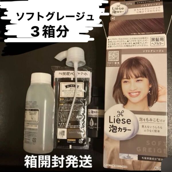 箱開封発送 3箱分 ソフトグレージュ 黒髪用ヘアカラー
