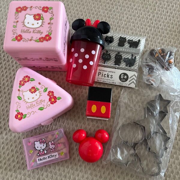Hello Kitty ミニー 弁当箱 セット おにぎりケース 型抜き