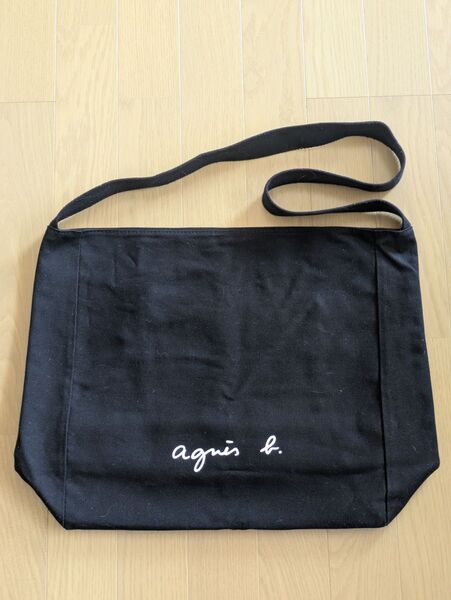 アニエスベーロゴトートショルダーバック☆キャンパス地☆WEB限定☆ブラック☆新品