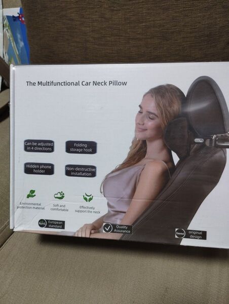 ヘッドレスト 車 クッション 調整式 首枕ネックピローホルダーフック運転席シートクッション低反発