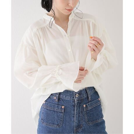 SLOBE IENA スローブイエナ シアーギャザーブラウス