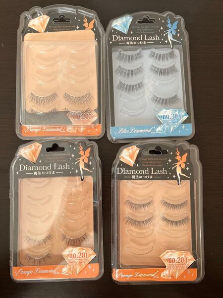 Diamond Lash つけまつげ 4点まとめ 304 201 204 205 つけまつげ 大人つけま