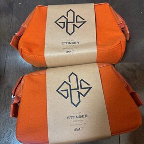 【2個セット】ETTINGER ポーチ オレンジ 未使用ANA