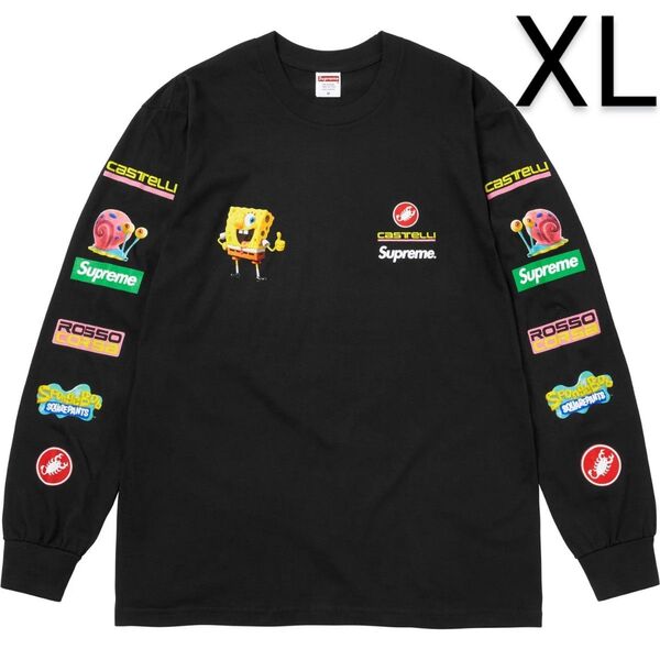 Supreme x SpongeBob Castelli Racing LS Tee XL スポンジボブ Tシャツ