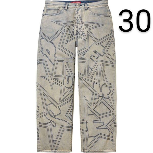 Supreme Stars Topstitch Baggy Jean Dirty 30 スターズ トップステッチ バギー ジーンズ