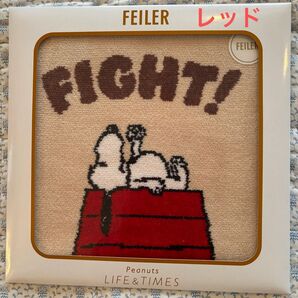 フェイラー スヌーピー コラボ ハンカチ ふち赤 レッド FEILER ハンカチ ②