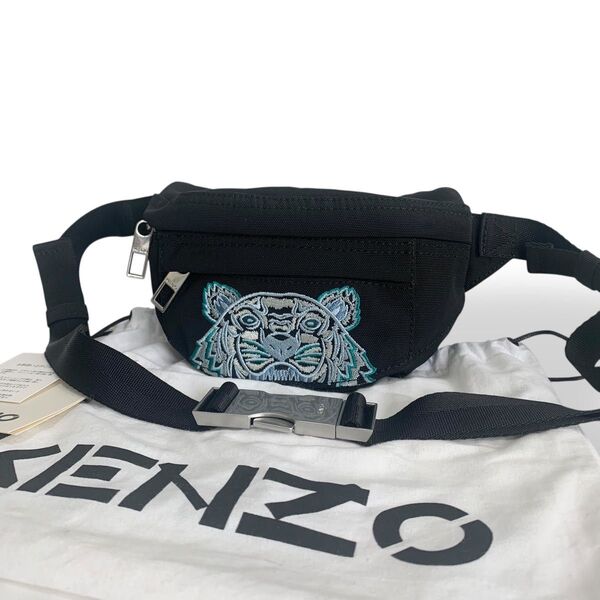 希少 極美品 KENZO ケンゾー ショルダーバッグ ボディバッグ ウエストバッグ 虎 ブラック 黒