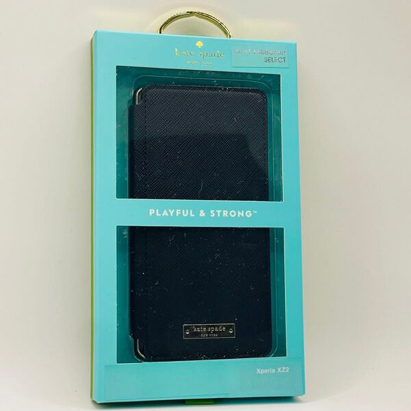 【新品・未開封】 Xperia XZ2用 Kate spade 手帳型ケース 黒 black SONY