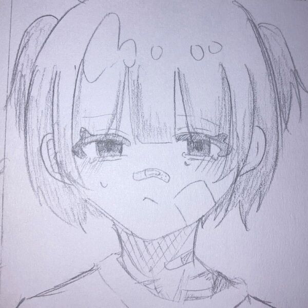 手描きイラスト 原画 アナログ モノクロ