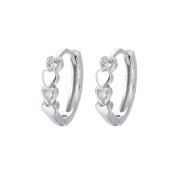 ハート フープピアス シルバー【両耳セット】