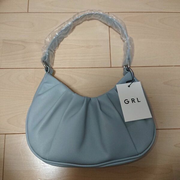 GRL グレイル 2way タックレザーショルダーバッグ tr586 ブルー