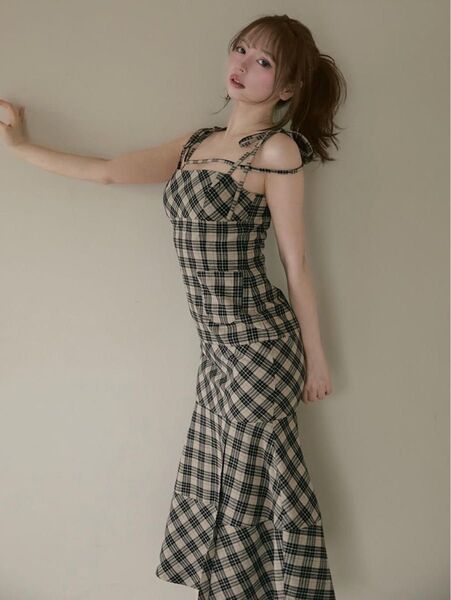 andmary アンドマリー Cecily check long dress 完売品 ロングワンピース チェック柄