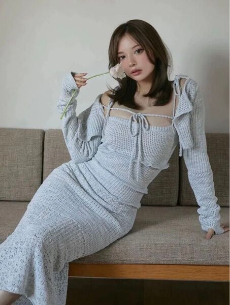 AND MARY アンドマリー Sabrina frill set dress セットアップ ロングワンピース 春夏 セクシー