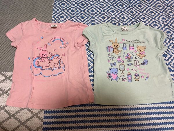 ピューピルハウス 女の子 tシャツ 子供服 半袖シャツ 半袖Tシャツ 90 100 セット ナルミヤ