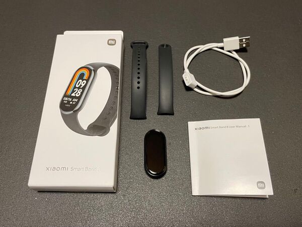 Xiaomi mi Smart Band 8 日本語版 グラファイトブラック 取扱説明書 充電ケーブル