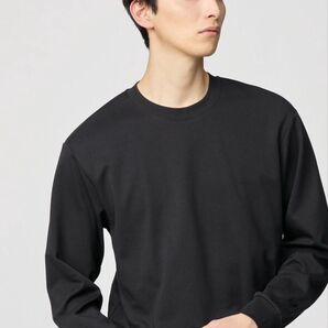 UNIQLO U エアリズム コットンクルーネック長袖カットソー XL ブラック ユニクロユー