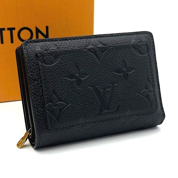 【極美品】LOUIS VUITTON ルイヴィトン モノグラム アンプラント ポルトフォイユ クレア ノワール ブラック 折り財布