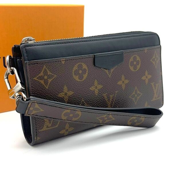 【美品】LOUIS VUITTON ルイヴィトン モノグラム マカサー ジッピードラゴンヌ RFID IC 長財布 セカンドバッグ