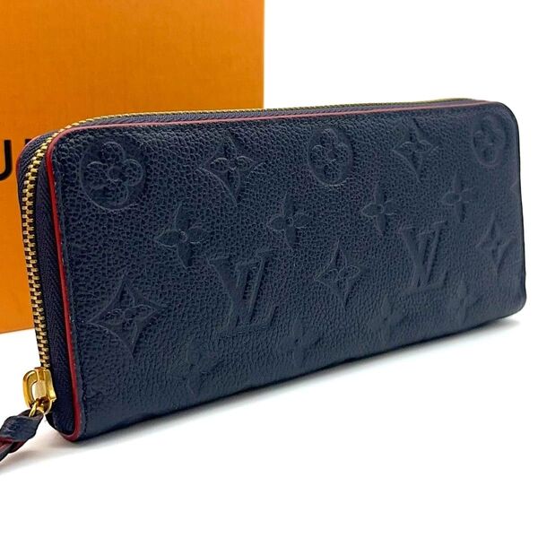【極美品】LOUIS VUITTON ルイヴィトン モノグラム アンプラント ポルトフォイユ クレマンス マリーヌルージュ 長財布