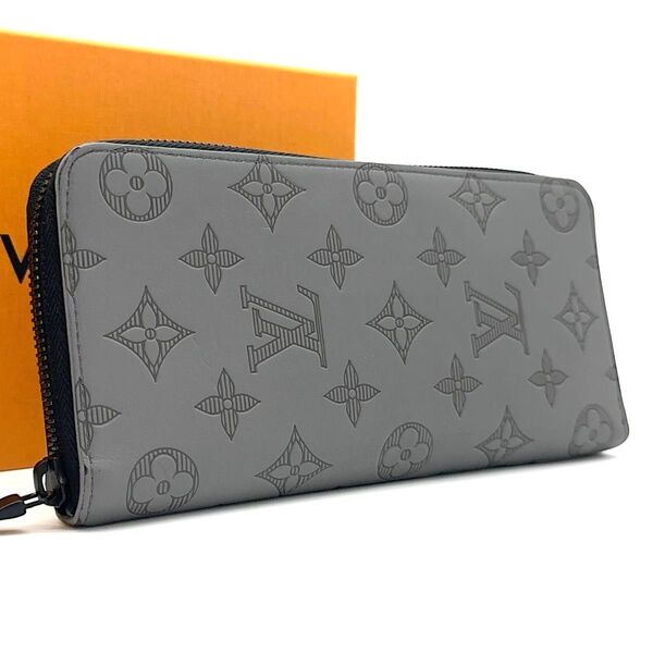 【美品】LOUIS VUITTON ルイヴィトン モノグラム シャドウ ジッピーウォレット ヴェルティカル 長財布