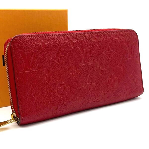 【極美品】新型 LOUIS VUITTON ルイヴィトン モノグラム アンプラント ジッピーウォレット スリーズ レッド 長財布