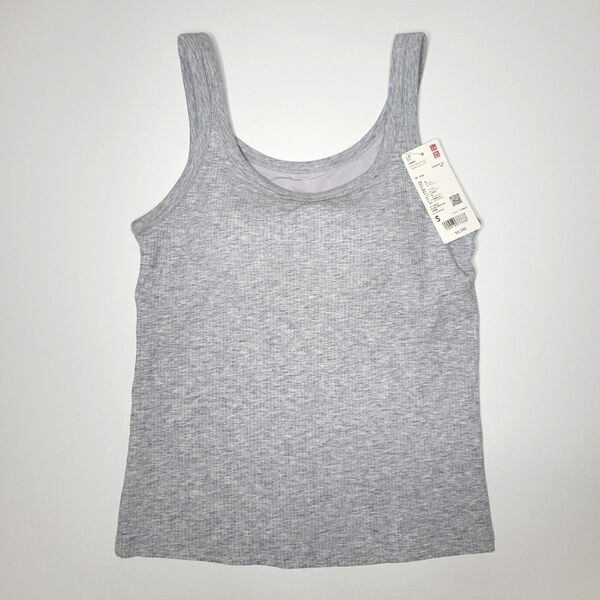 ユニクロ UNIQLO エアリズムコットン ブラ タンクトップ カップ付き S