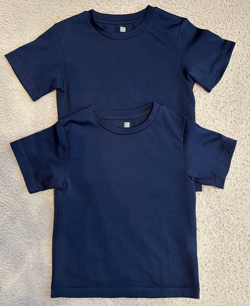 UNIQLO エアリズムクルーネックTシャツ 2枚セット ネイビー 100