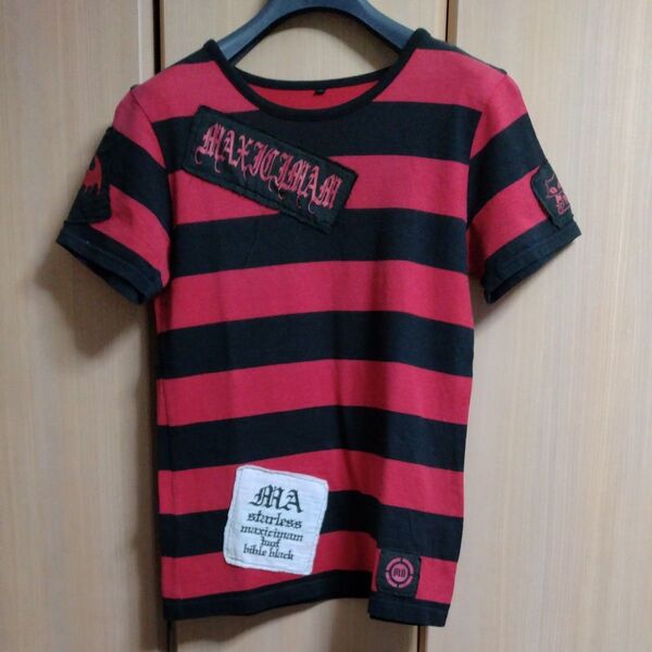 赤黒ボーダー 半袖Tシャツ