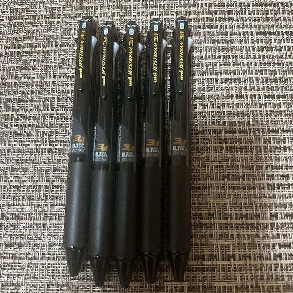 ジェットストリーム 多機能ペン 3&1 透明ブラック(黒・赤・青)0.7mm MSXE460007T24 5本