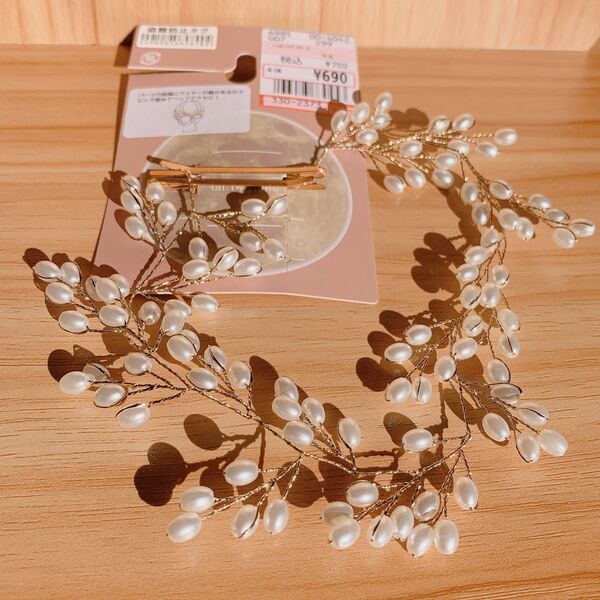 しまむら tal by yumi ゆみ ヘッドドレス ヘアピン ヘアアクセ パール 結婚式 パーティー 淡色 新品未使用 タグ付き