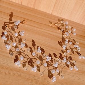 しまむら tal by yumi ゆみ ヘッドドレス ヘアアクセ クリア パール 結婚式 パーティー 淡色 新品未使用 タグ無し