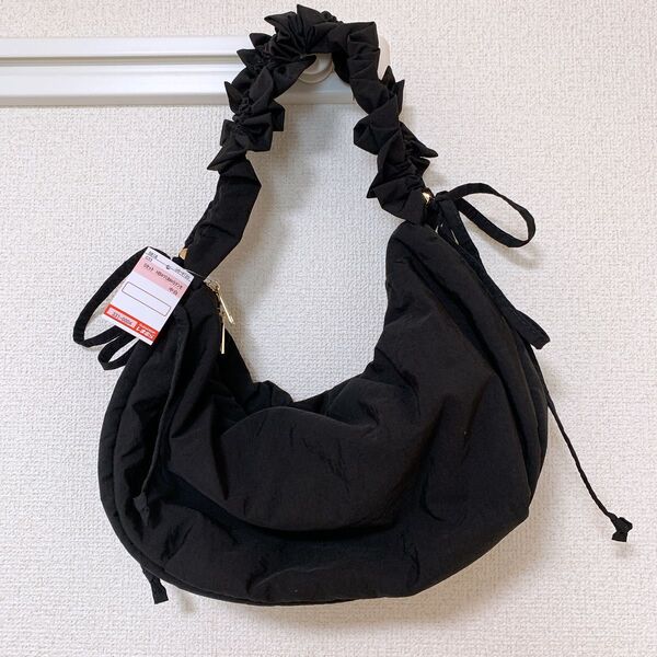 しまむら tal by yumi ゆみ HAPPY BAG ギャザー くしゅくしゅ ショルダーバッグ 黒 新品未使用 タグ付き